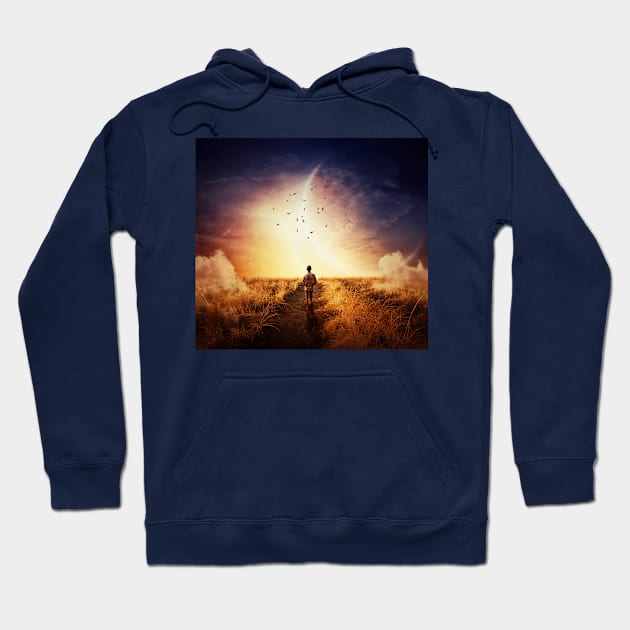 boy's cosmic walk Hoodie by psychoshadow